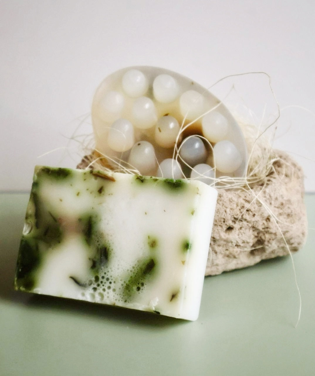 Jabón masajeador con infusiones