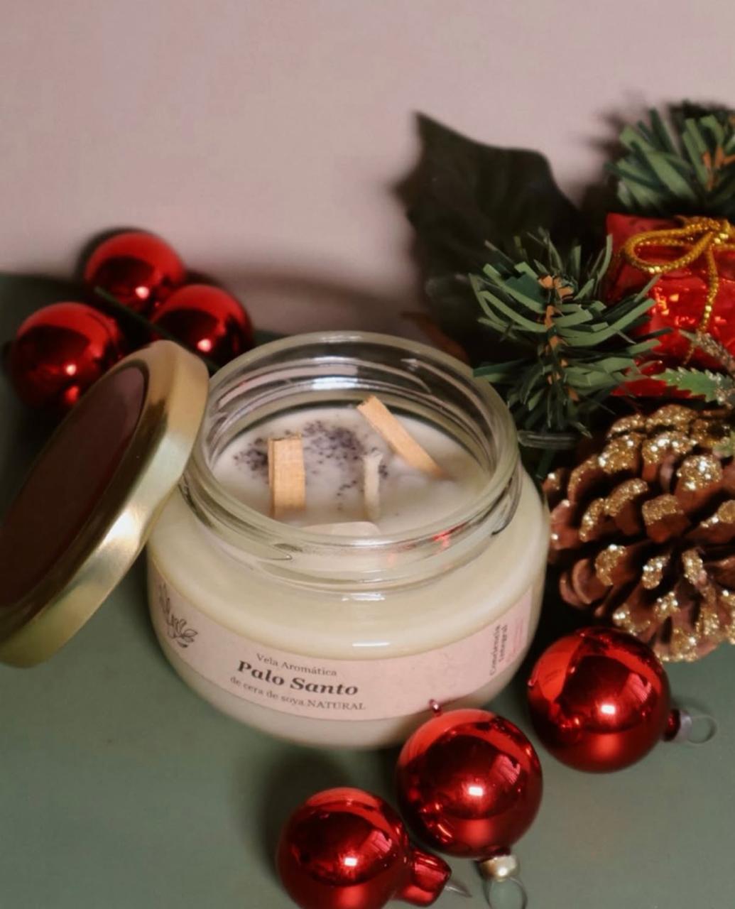 Vela mini de soya con vidrio transparente
