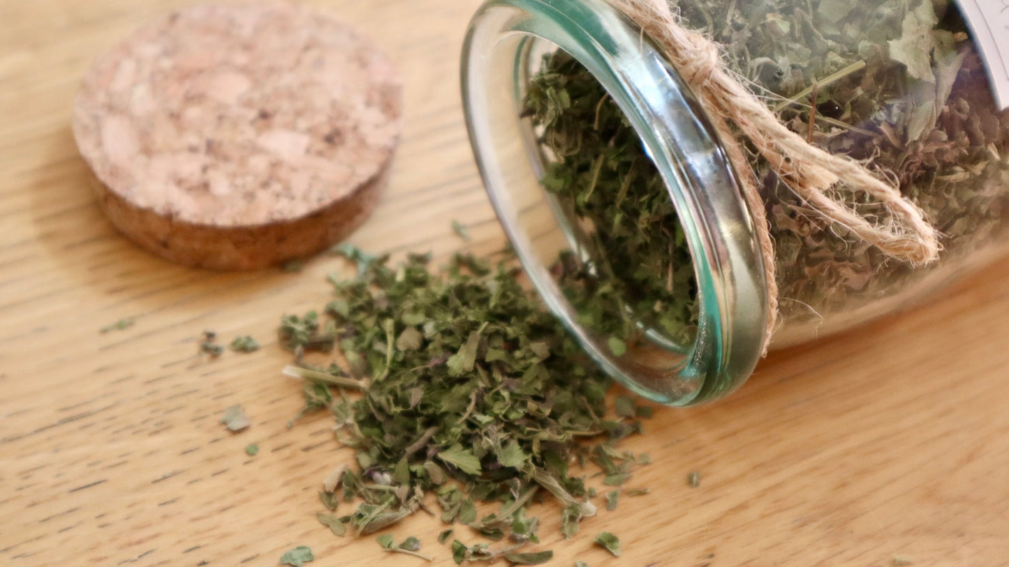 Tisanas en frasco de cristal