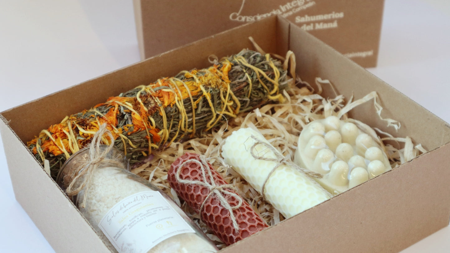 Kit Jumbo de Sal de Baño, Vela, Jabón y Atadito