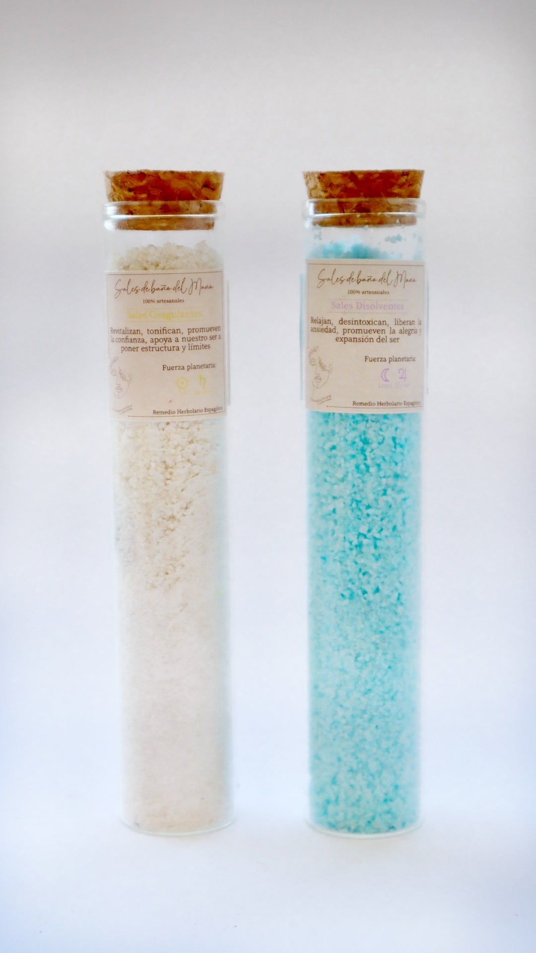 Sales de baño en tubo